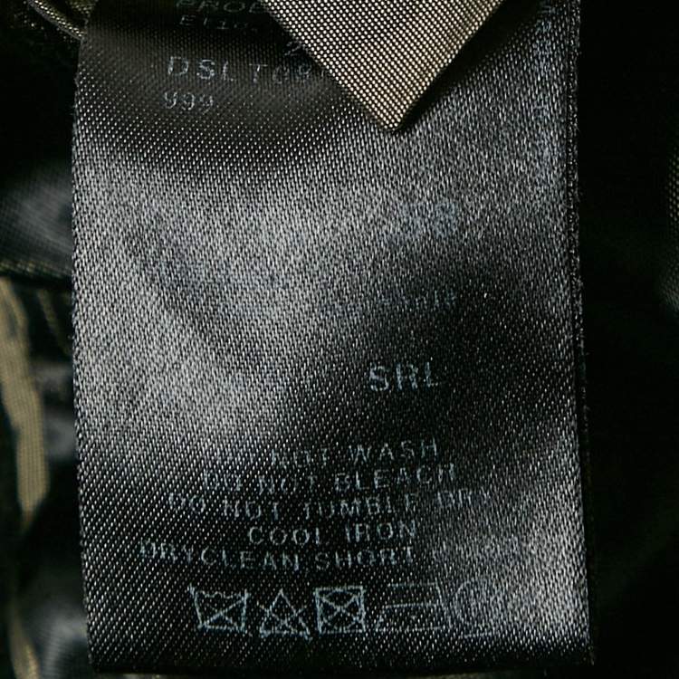 Pre Owned Giorgio Armani Black Felt Wool Single Breasted Coat XXXL