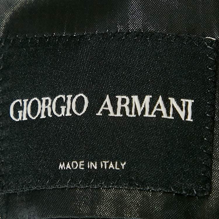 Pre Owned Giorgio Armani Black Felt Wool Single Breasted Coat XXXL