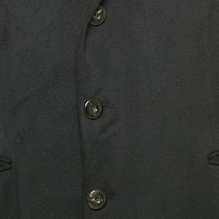 Pre Owned Giorgio Armani Black Felt Wool Single Breasted Coat XXXL