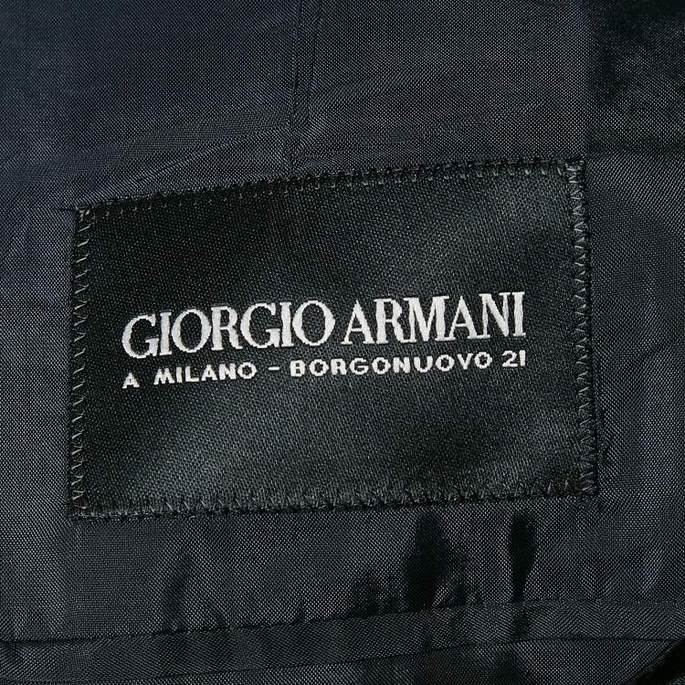 Pre Owned Giorgio Armani Black Wool Single Breasted Blazer S