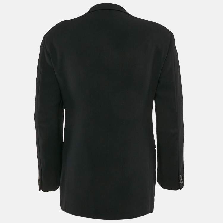 Pre Owned Giorgio Armani Black Wool Single Breasted Blazer S