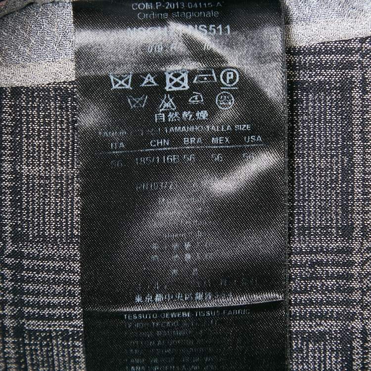 Pre Owned Giorgio Armani Navy Blue Prince Of Wales Checked Wool Blazer XXXL