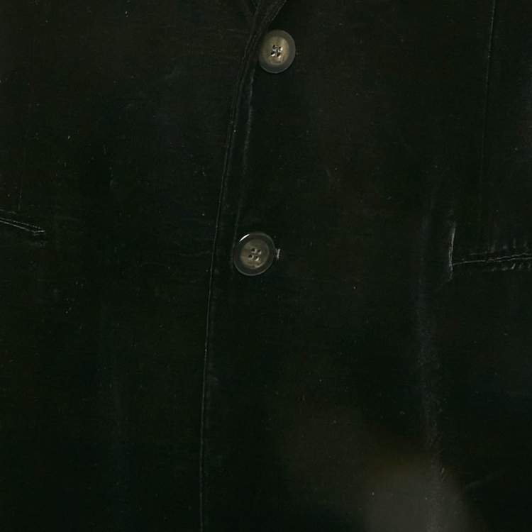 Pre Owned Giorgio Armani Vintage Black Velvet Pants Suit XXL/XXXL 