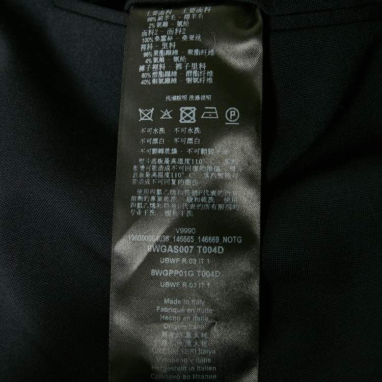 Pre Owned Giorgio Armani Navy Blue Wool Regular Fit Formal Pants M