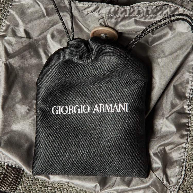 Pre Owned Giorgio Armani Grey Mesh Suit M