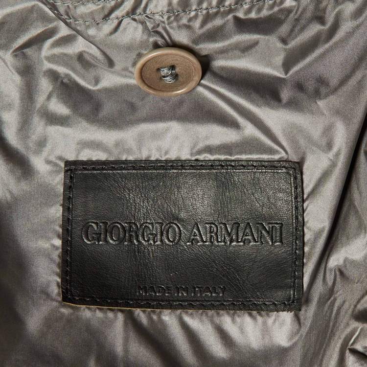 Pre Owned Giorgio Armani Grey Mesh Suit M
