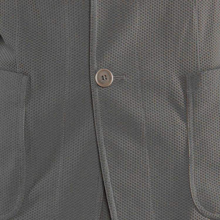 Pre Owned Giorgio Armani Grey Mesh Suit M