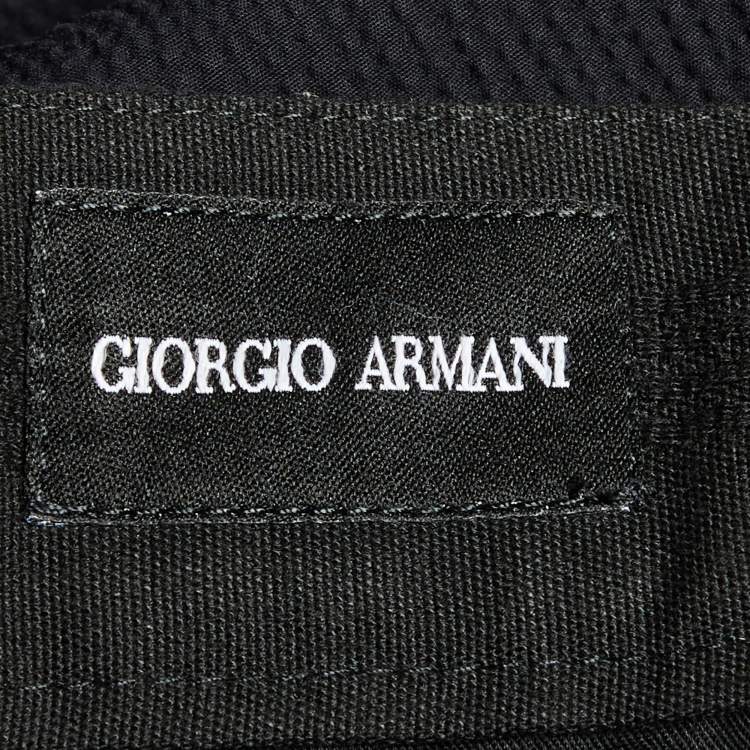 Pre Owned Giorgio Armani Black Cotton Belted Shorts XXL