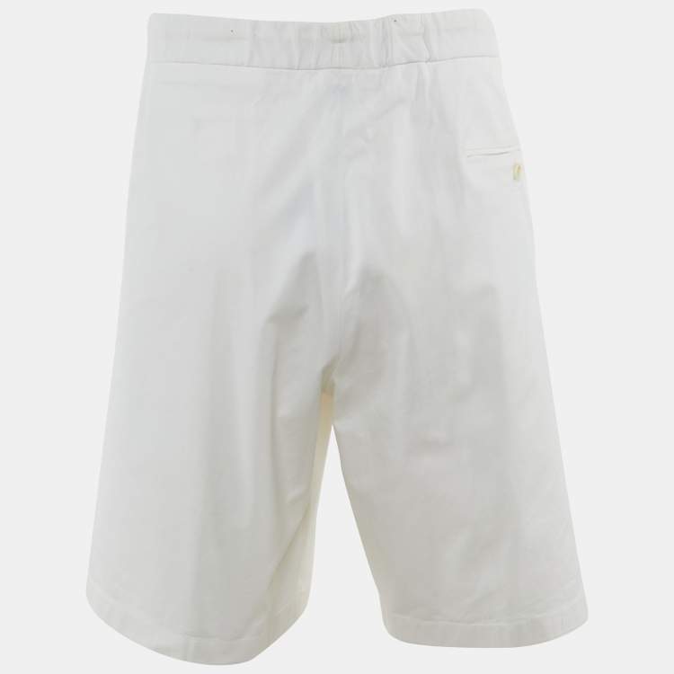 Pre Owned Giorgio Armani White Cotton Gabardine Shorts XXXL