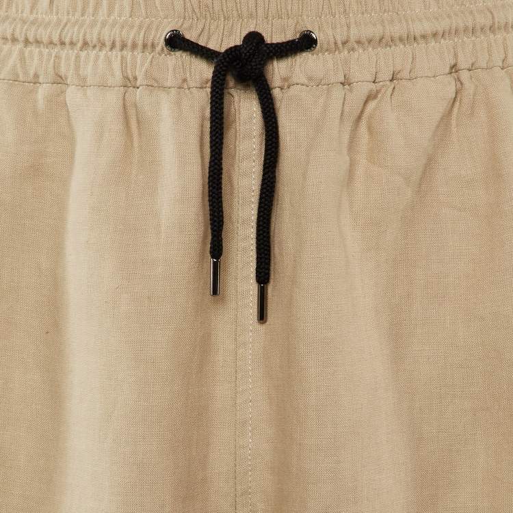 Pre Owned Giorgio Armani Beige Hemp Bermuda Shorts XL
