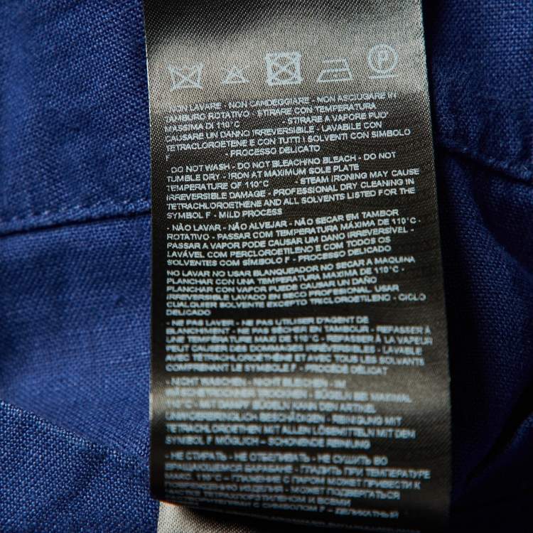 Pre Owned Giorgio Armani Blue Hemp Bermuda Shorts XXL