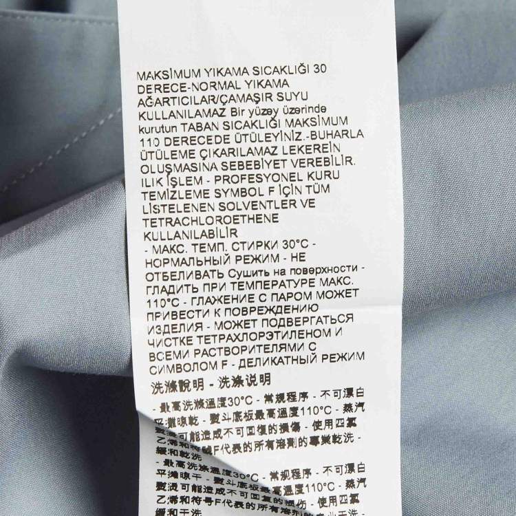 Pre Owned Giorgio Armani Grey Cotton Button Front Long Sleeve Shirt XXL