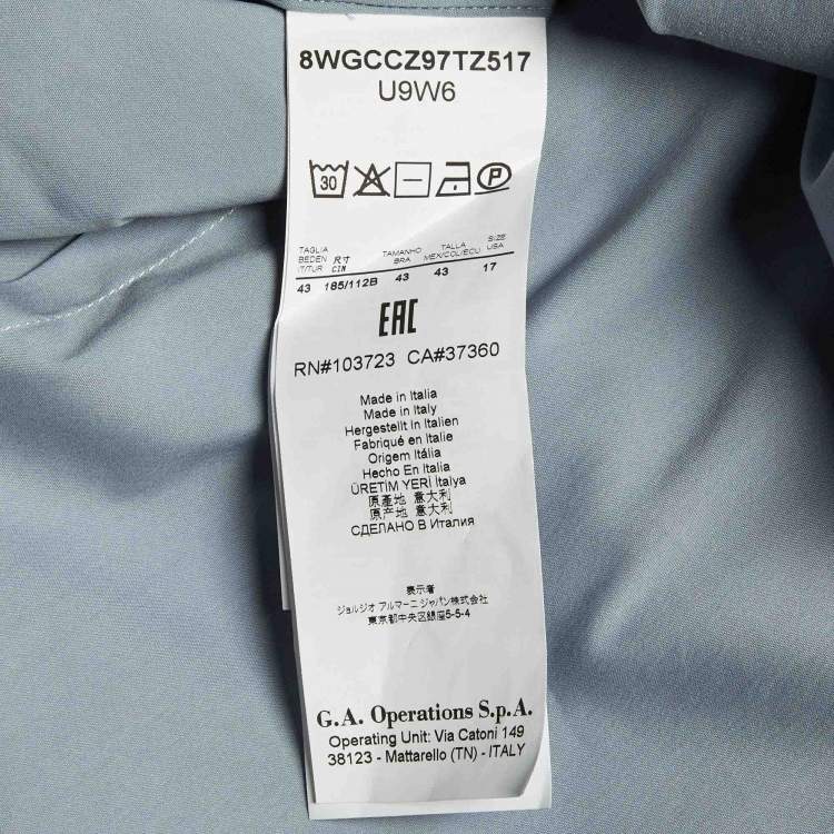 Pre Owned Giorgio Armani Grey Cotton Button Front Long Sleeve Shirt XXL