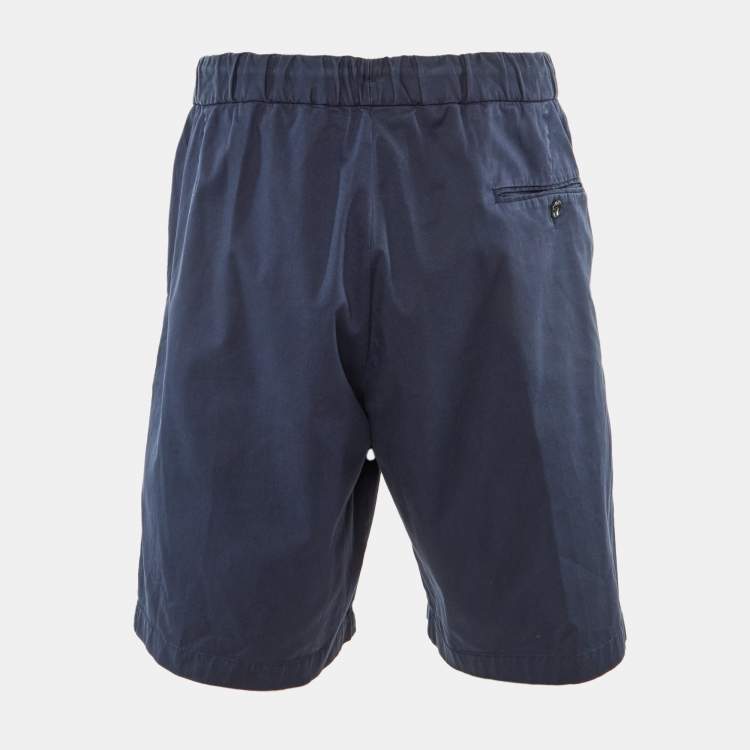 Pre Owned Giorgio Armani Navy Blue Cotton Gabardine Shorts XXL
