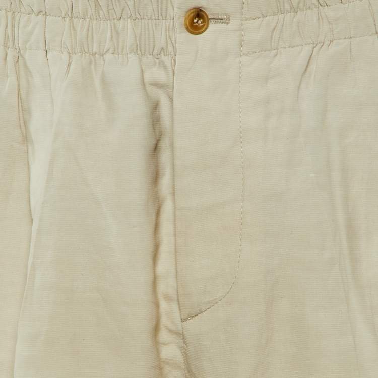 Pre Owned Giorgio Armani Beige Linen Blend Pants XXL