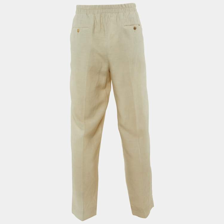 Pre Owned Giorgio Armani Beige Linen Blend Pants XXL