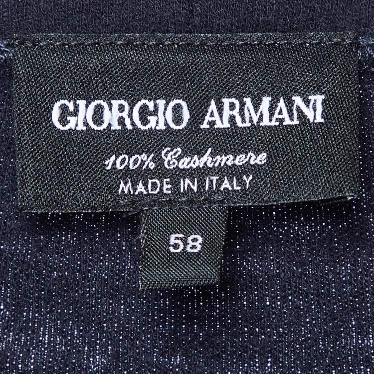 Pre Owned Giorgio Armani Midnight Blue Cashmere Long Sleeve Jumper 4XL