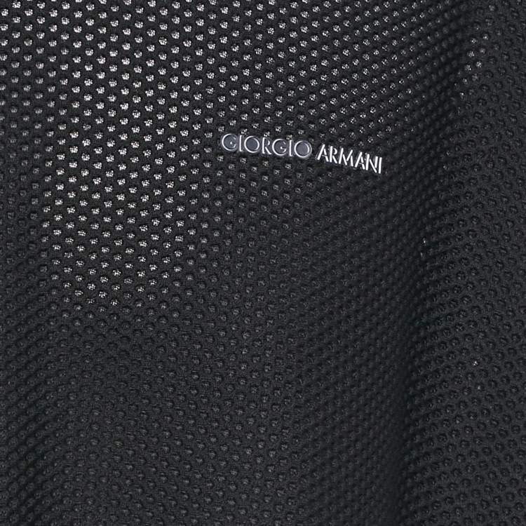 Pre Owned Giorgio Armani Black Mesh Crew Neck T-Shirt XXXL