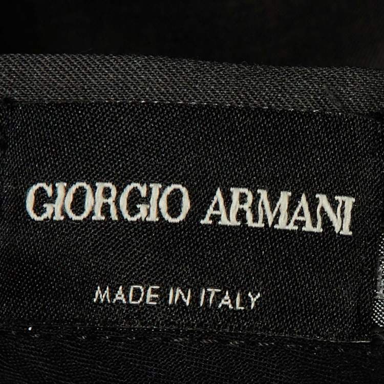 Pre Owned Giorgio Armani Grey Wool Tailored Pants L