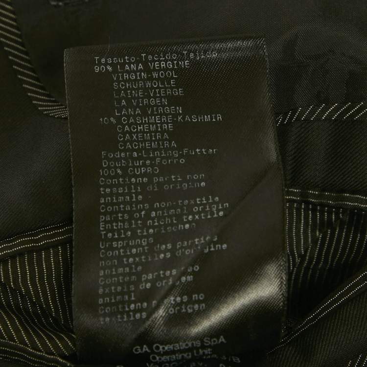 مملوكة مسبقًا Giorgio Armani Black Wool Regular Fit Suit L