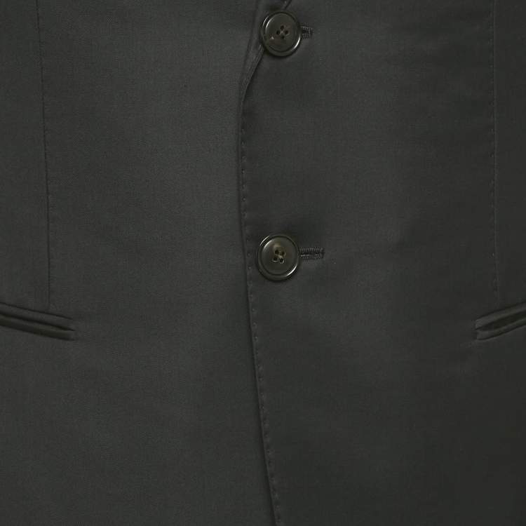 مملوكة مسبقًا Giorgio Armani Black Wool Regular Fit Suit L