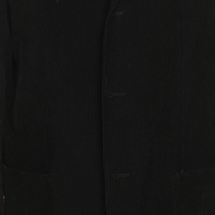 Pre Owned بليزر جورجيو أرماني أسود صوف صدريّة واحدة مقاس كبير جدًا (إكس إكس لارج)