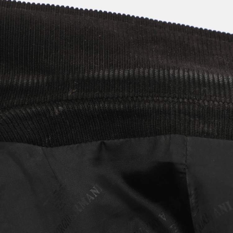 Pre Owned بليزر جورجيو أرماني أسود صوف صدريّة واحدة مقاس كبير جدًا (إكس إكس لارج)