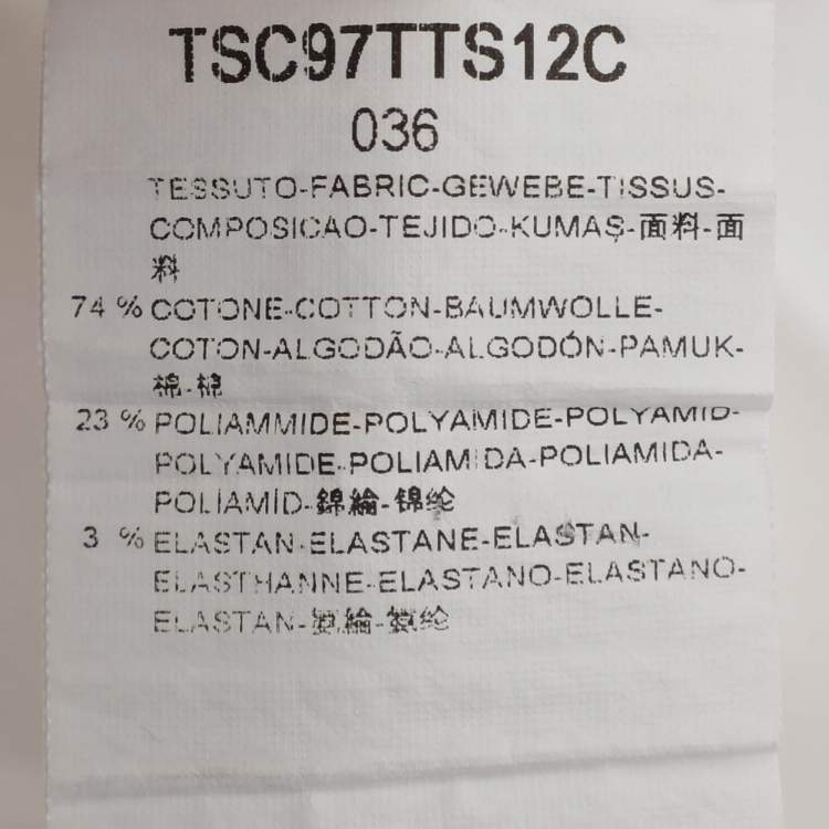 Pre Owned قميص جورجيو أرماني قطن مرن أبيض بأكمام طويلة مقاس كبير جداً