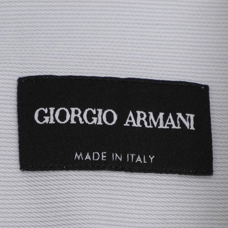 Pre Owned قميص جورجيو أرماني قطن رمادي بأكمام طويلة مقاس كبير جدًا