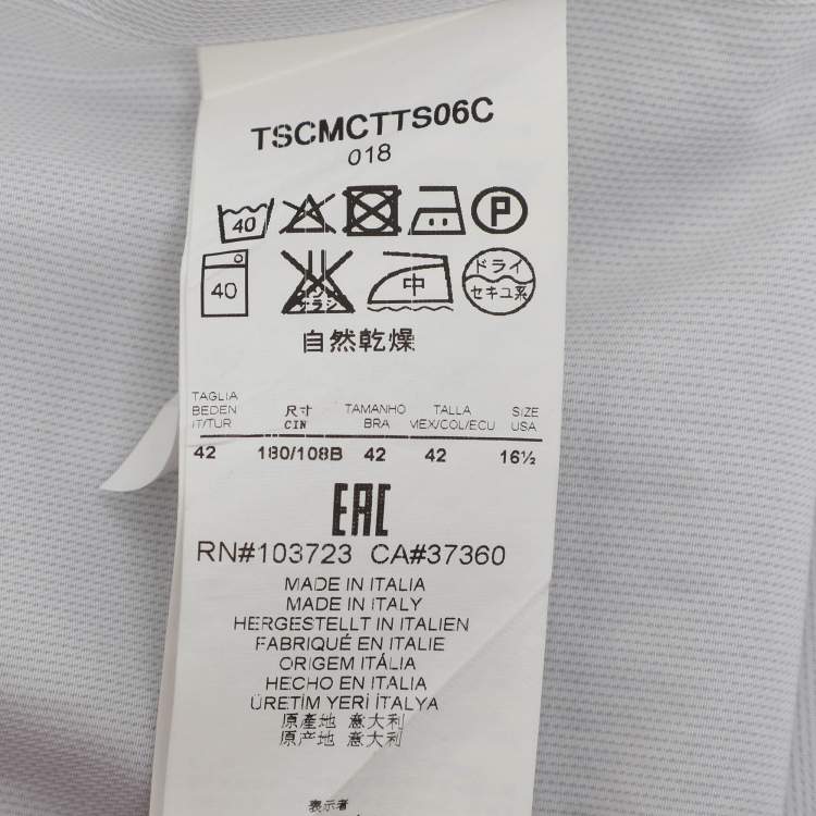 Pre Owned قميص جورجيو أرماني قطن رمادي بأكمام طويلة مقاس كبير جدًا