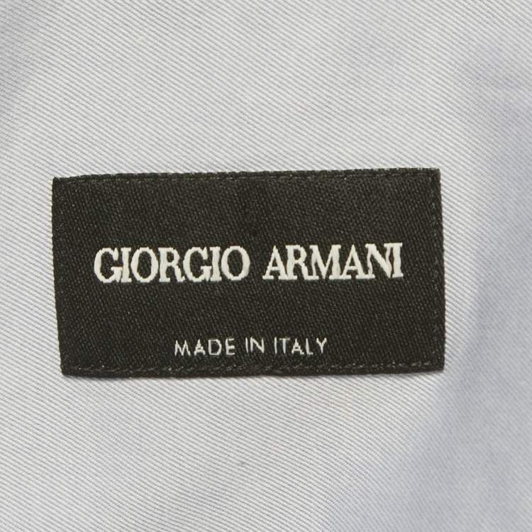 Pre Owned Giorgio Armani Blue Cotton Long Sleeve Shirt M