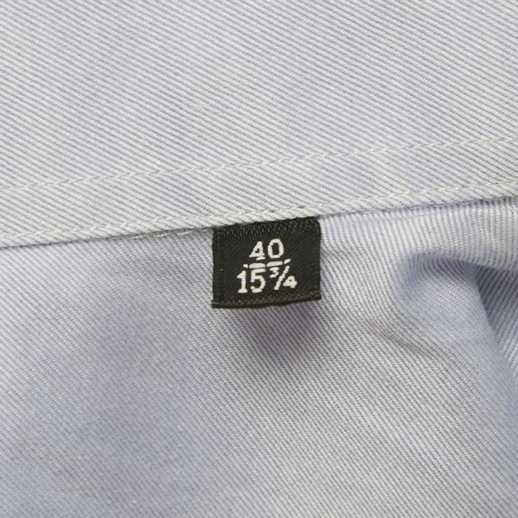 Pre Owned Giorgio Armani Blue Cotton Long Sleeve Shirt M