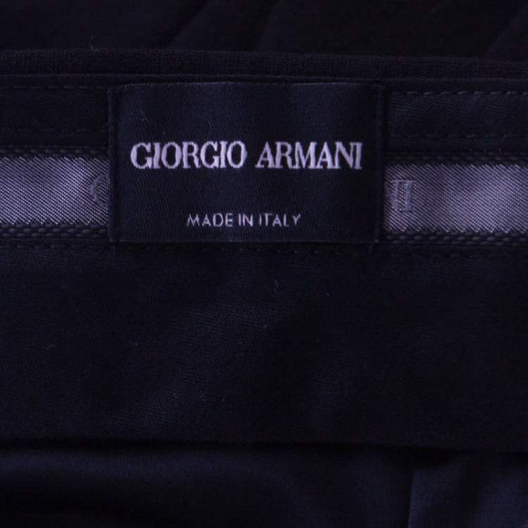 Pre Owned Giorgio Armani Black Stretch Jersey Trousers XL 
