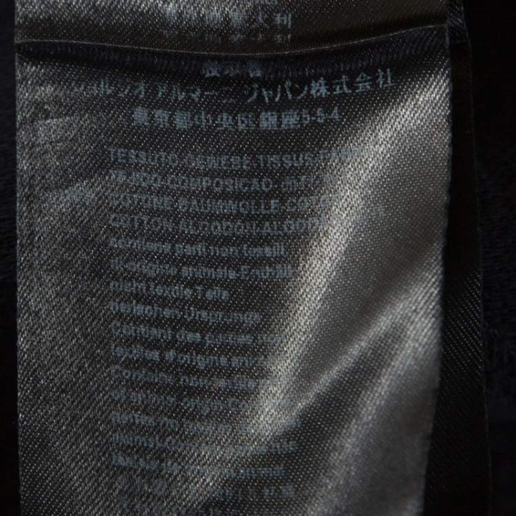 Pre Owned Giorgio Armani Navy Blue Cotton Jacket M