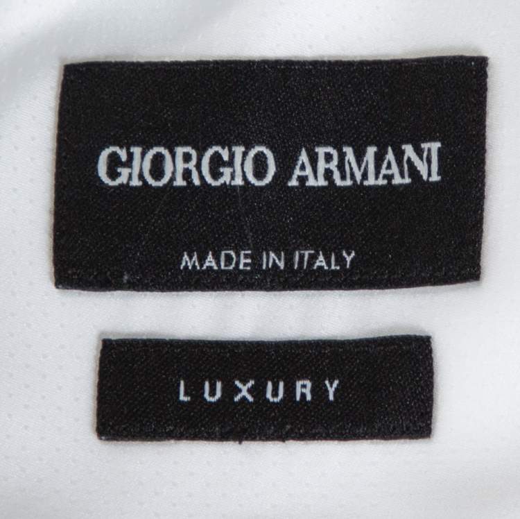 Pre Owned Giorgio Armani White Cotton Luxury Fit Button Front Shirt L