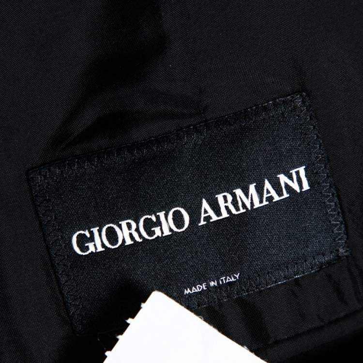 Pre Owned Giorgio Armani Borgo 21 Black Wool Pinstriped Suit 4XL