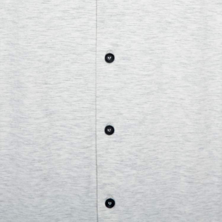 Pre Owned Giorgio Armani Light Grey Jersey Button Front Long Sleeve Shirt 3XL
