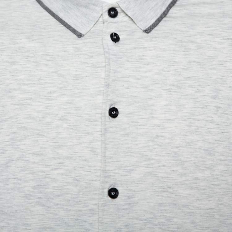 Pre Owned Giorgio Armani Light Grey Jersey Button Front Long Sleeve Shirt 3XL