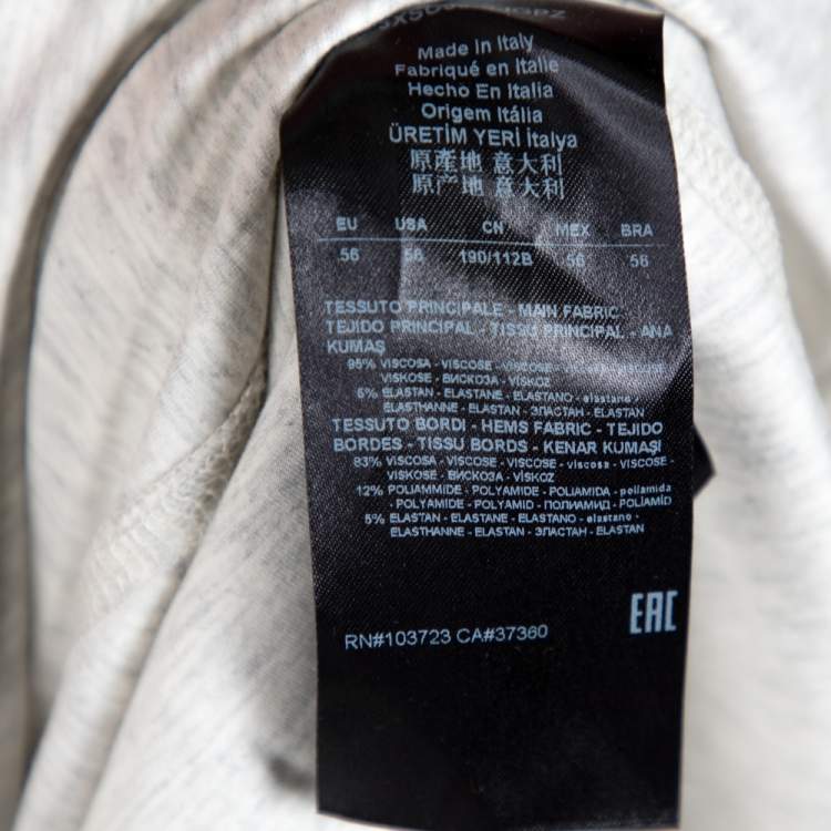 Pre Owned Giorgio Armani Light Grey Jersey Button Front Long Sleeve Shirt 3XL
