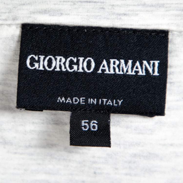 Pre Owned Giorgio Armani Light Grey Jersey Button Front Long Sleeve Shirt 3XL