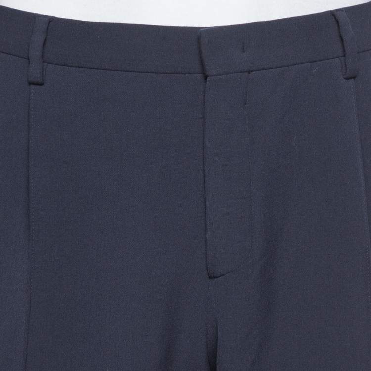 Pre Owned Giorgio Armani Navy Blue Knit Tapered Trousers 3XL