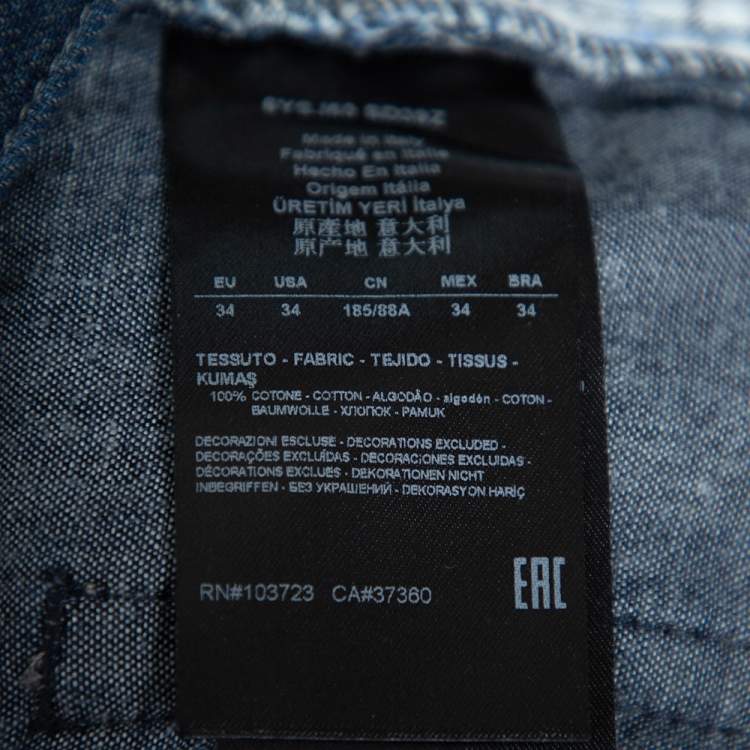 Pre Owned Giorgio Armani Blue Denim Tapered Leg Jeans L