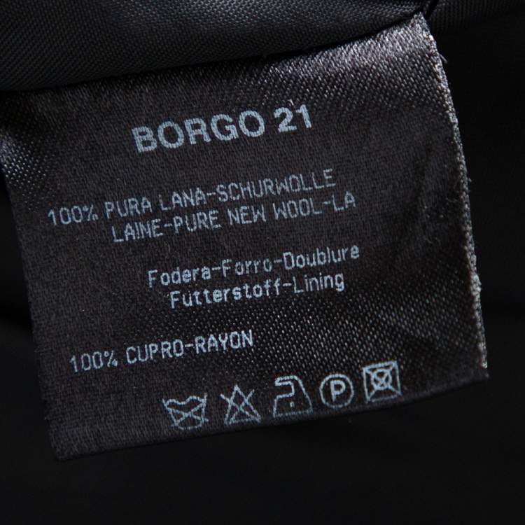 Pre Owned Giorgio Armani Charcoal Grey Wool Suit 5XL
