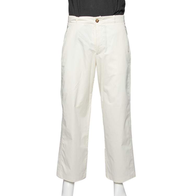 Straight fit cotton pants with ribbed waist - Women | Bershka