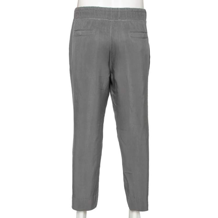 Pre Owned Giorgio Armani Grey Textured Joggers XXXL