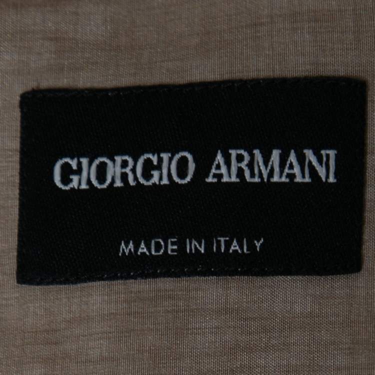 Pre Owned Giorgio Armani Beige Cotton & Silk Button Front Shirt XL