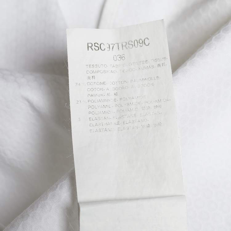 Pre Owned Giorgio Armani White Textured Cotton Button Front Shirt XL