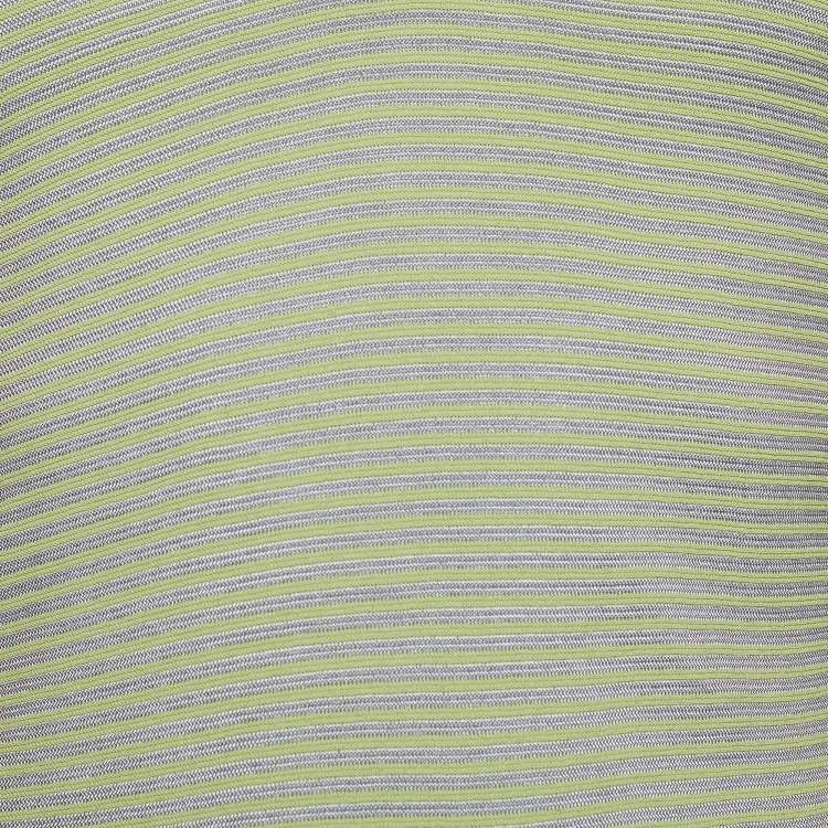 Pre Owned Giorgio Armani Green Striped Knit Long Sleeve Sweater S