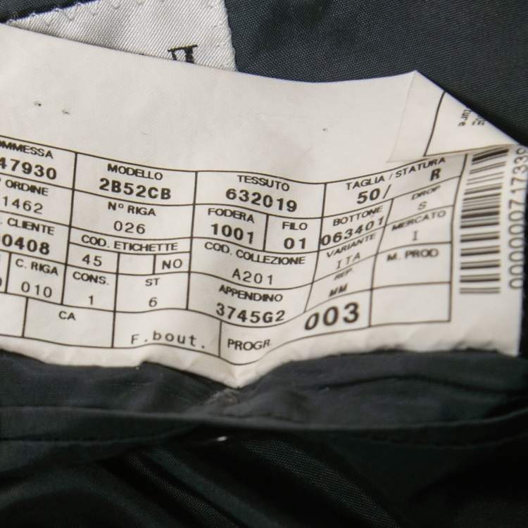 Pre Owned Armani Collezioni Charcoal Grey Wool Single Breasted Blazer L