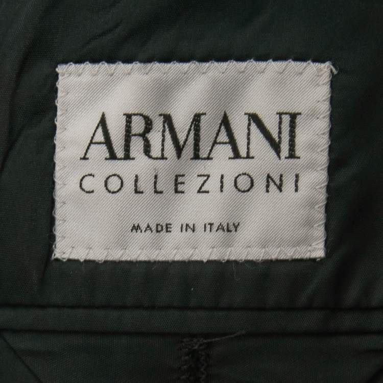 Pre Owned Armani Collezioni Charcoal Grey Wool Single Breasted Blazer L